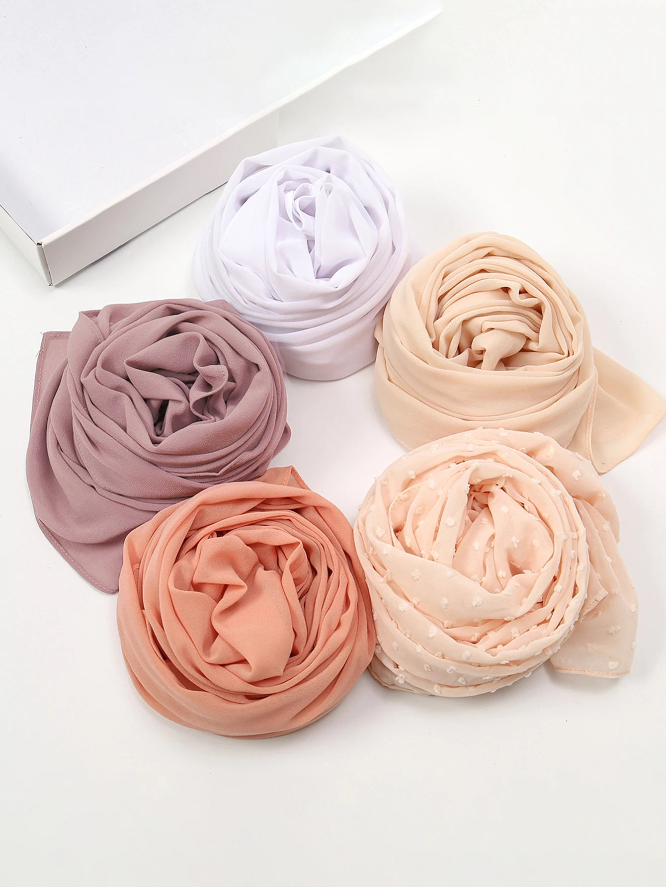 Premium 5 pair Women Muslim Hijab Cotton Solid Color Ladies Gift Set