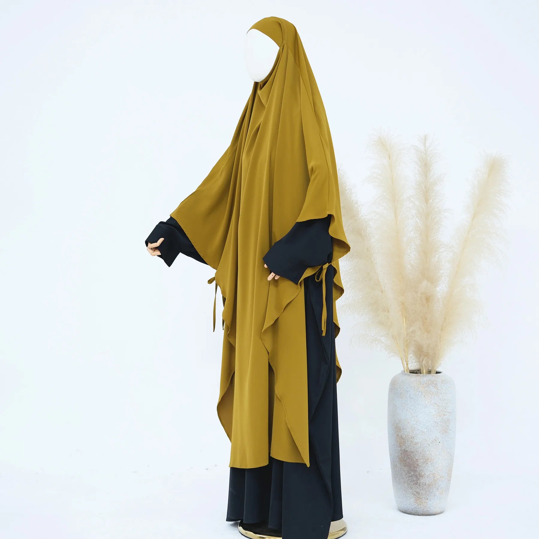 Premium Hijabi Extra-long Khimar  (No Dress), Islamic Prayer Abaya, Ties at Sleeves
