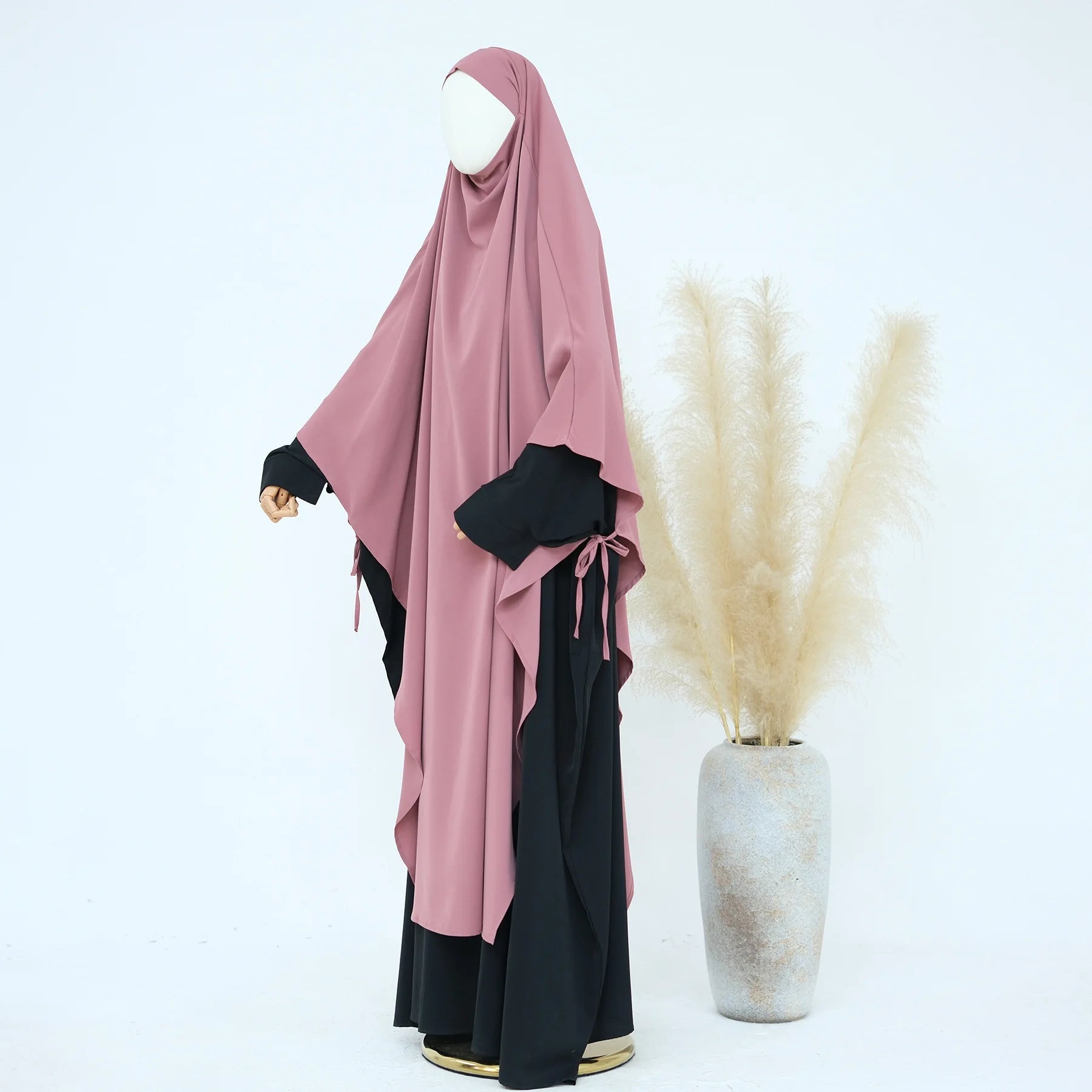 Premium Hijabi Extra-long Khimar  (No Dress), Islamic Prayer Abaya, Ties at Sleeves