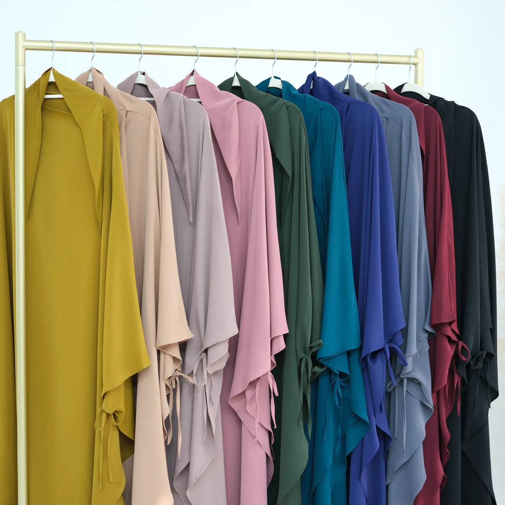 Premium Hijabi Extra-long Khimar  (No Dress), Islamic Prayer Abaya, Ties at Sleeves