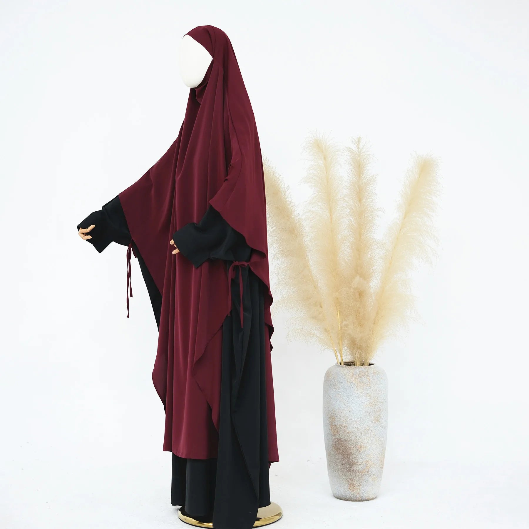 Premium Hijabi Extra-long Khimar  (No Dress), Islamic Prayer Abaya, Ties at Sleeves