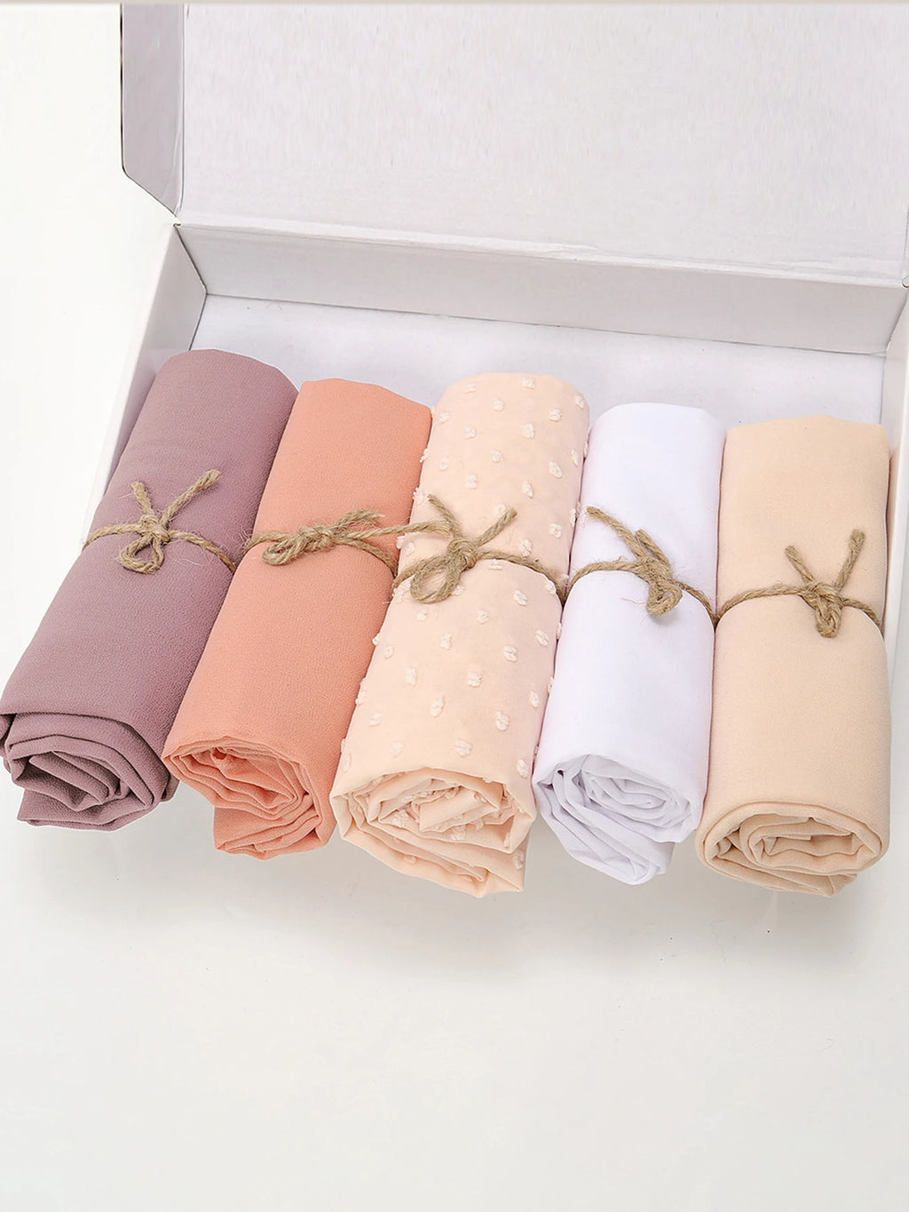 Premium 5 pair Women Muslim Hijab Cotton Solid Color Ladies Gift Set