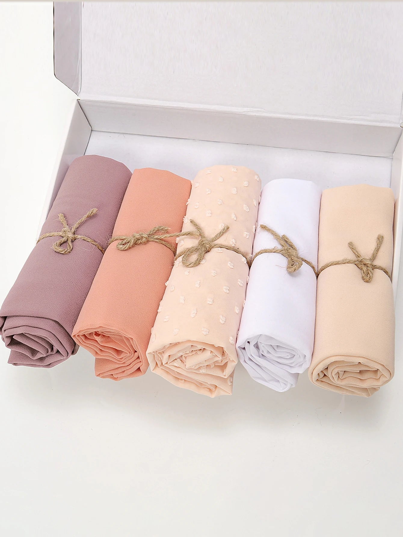 Premium 5 pair Women Muslim Hijab Cotton Solid Color Ladies Gift Set