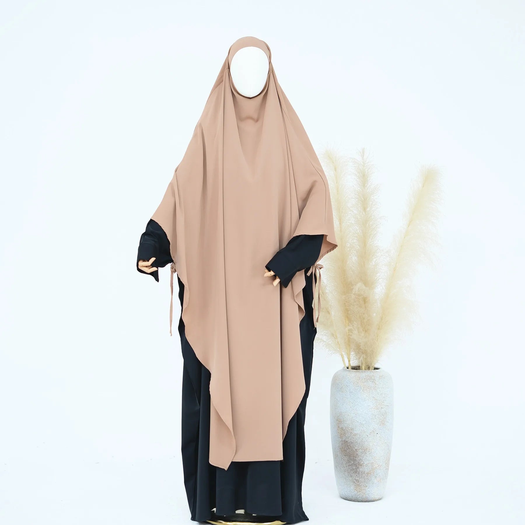 Premium Hijabi Extra-long Khimar  (No Dress), Islamic Prayer Abaya, Ties at Sleeves