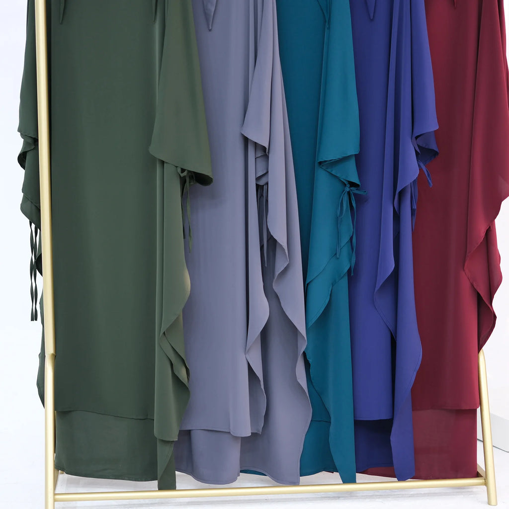 Premium Hijabi Extra-long Khimar  (No Dress), Islamic Prayer Abaya, Ties at Sleeves