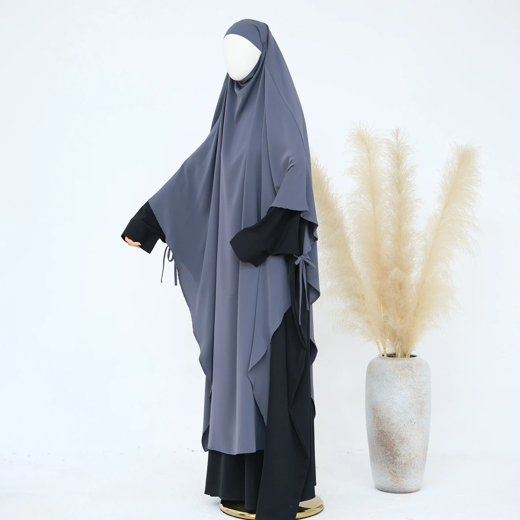 Premium Hijabi Extra-long Khimar  (No Dress), Islamic Prayer Abaya, Ties at Sleeves
