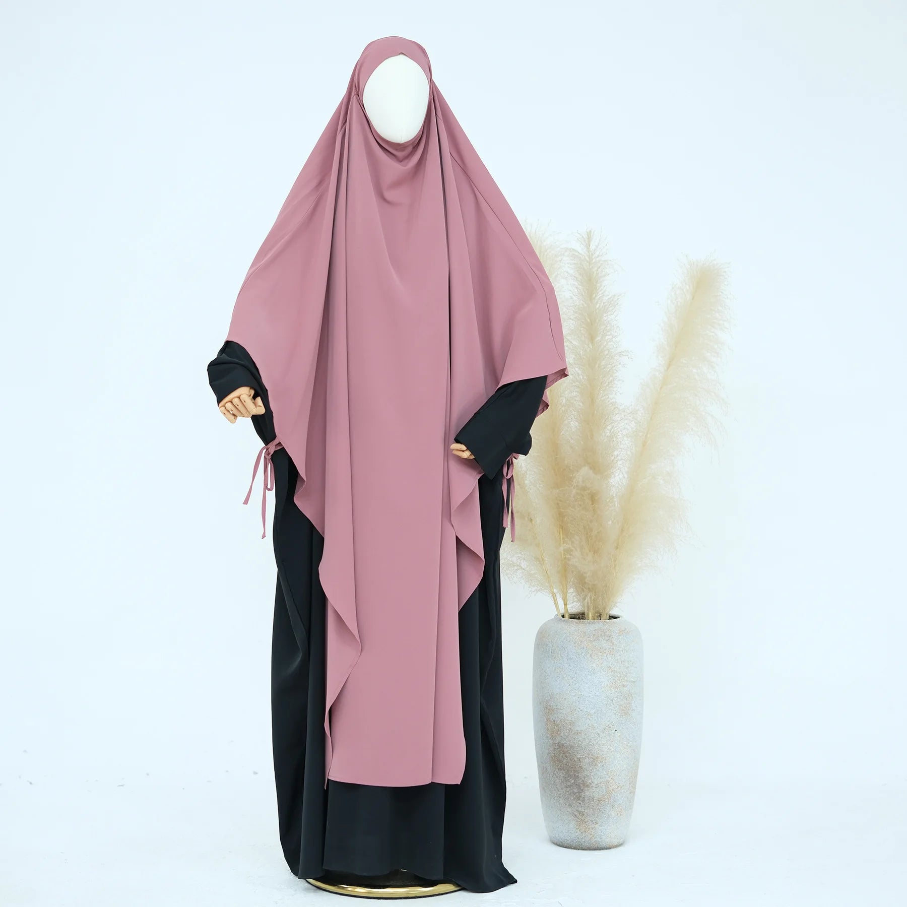 Premium Hijabi Extra-long Khimar  (No Dress), Islamic Prayer Abaya, Ties at Sleeves
